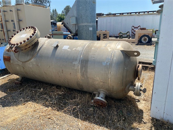 Continental Boiler Works Air Receiver Tank, 48" Dia. X 10'4" H, 468 Psi @ 400 Deg.f, Stainless Steel)